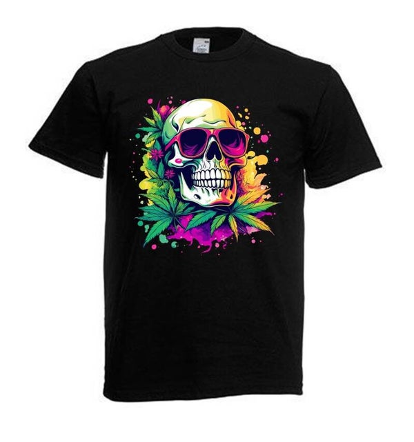 Tshirt Unisex mit Coolen Druck Weed Ganja Hanf Cannabis Psychedelic (Größe & Farbe auswählen) TSFBW747