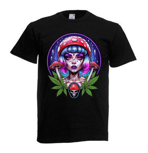 Tshirt Unisex mit Coolen Druck Weed Ganja Hanf Cannabis Psychedelic (Größe & Farbe auswählen) TSFBW748