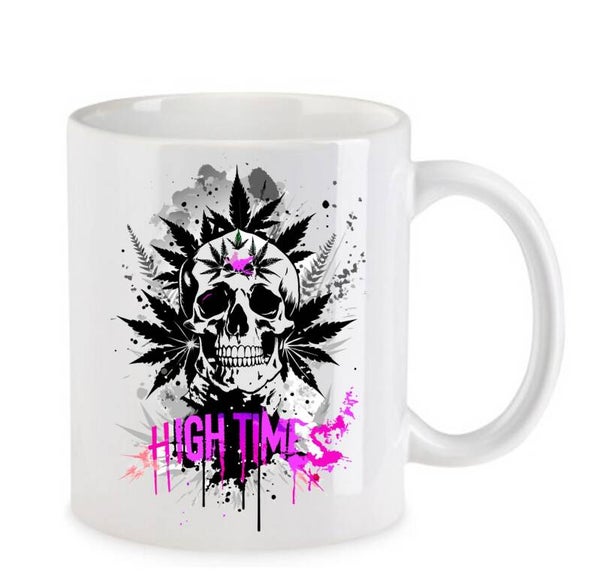 Tasse Weed Cannabis Psychodelic Weiß mit Druck (Siehe Foto) TFBW75