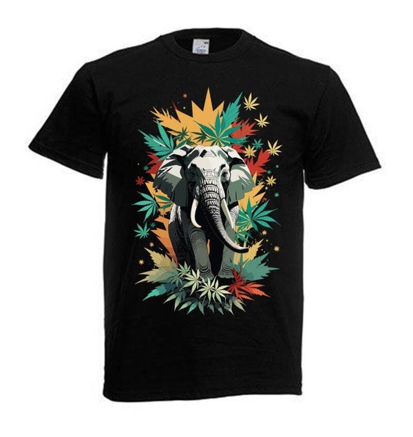 Tshirt Unisex mit Coolen Druck Weed Ganja Hanf Cannabis Psychedelic (Größe & Farbe auswählen) TSFBW750