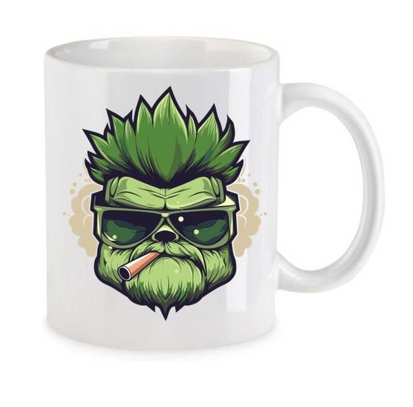 Tasse Weed Cannabis Psychodelic Weiß mit Druck (Siehe Foto) TFBW753