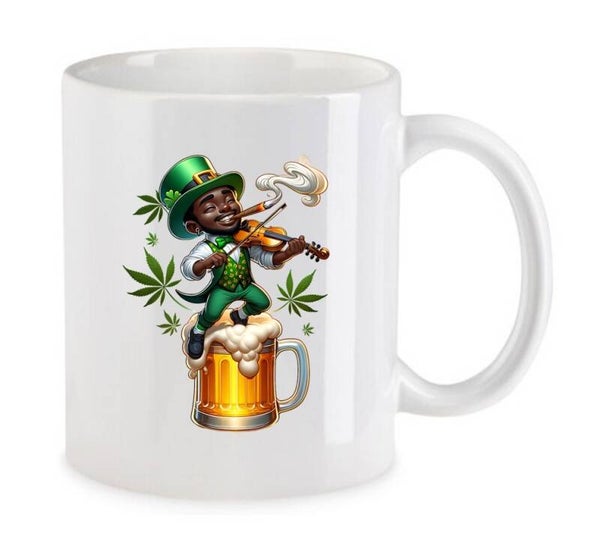 Tasse Weed Cannabis Psychodelic Weiß mit Druck (Siehe Foto) TFBW757