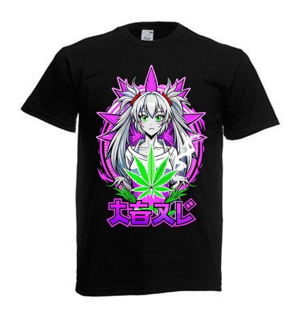 Tshirt Unisex mit Coolen Druck Weed Ganja Hanf Cannabis Psychedelic (Größe & Farbe auswählen) TSFBW76