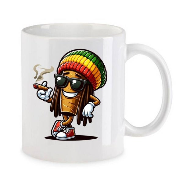Tasse Weed Cannabis Psychodelic Weiß mit Druck (Siehe Foto) TFBW767
