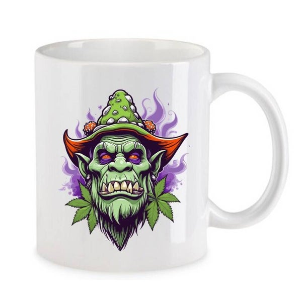 Tasse Weed Cannabis Psychodelic Weiß mit Druck (Siehe Foto) TFBW768