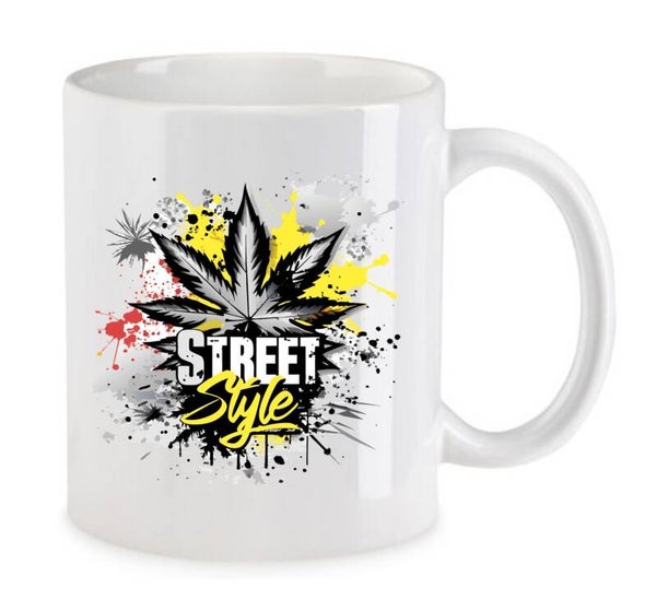 Tasse Weed Cannabis Psychodelic Weiß mit Druck (Siehe Foto) TFBW77