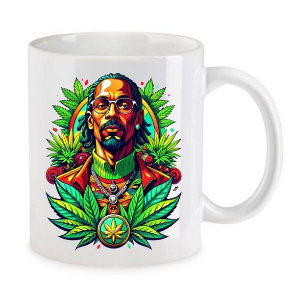 Tasse Weed Cannabis Psychodelic Weiß mit Druck (Siehe Foto) TFBW770
