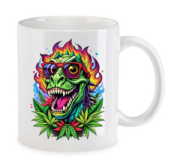 Tasse Weed Cannabis Psychodelic Weiß mit Druck (Siehe Foto) TFBW771