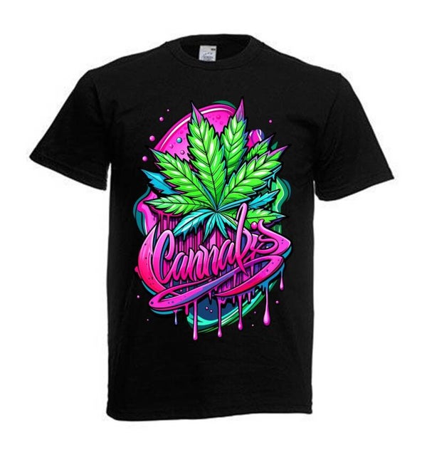 Tshirt Unisex mit Coolen Druck Weed Ganja Hanf Cannabis Psychedelic (Größe & Farbe auswählen) TSFBW772