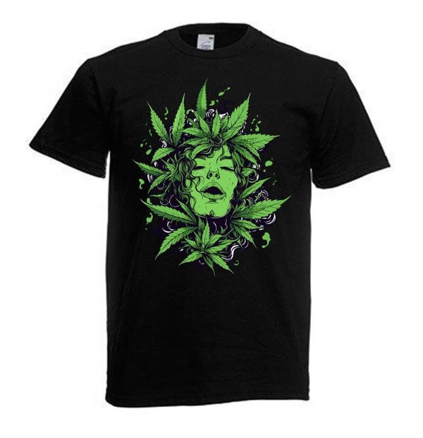 Tshirt Unisex mit Coolen Druck Weed Ganja Hanf Cannabis Psychedelic (Größe & Farbe auswählen) TSFBW774