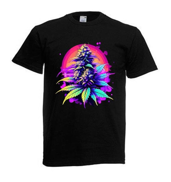 Tshirt Unisex mit Coolen Druck Weed Ganja Hanf Cannabis Psychedelic (Größe & Farbe auswählen) TSFBW775
