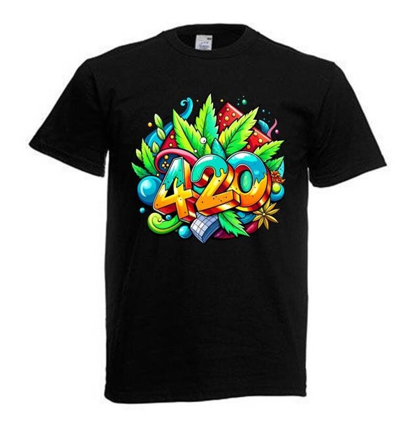 Tshirt Unisex mit Coolen Druck Weed Ganja Hanf Cannabis Psychedelic (Größe & Farbe auswählen) TSFBW776