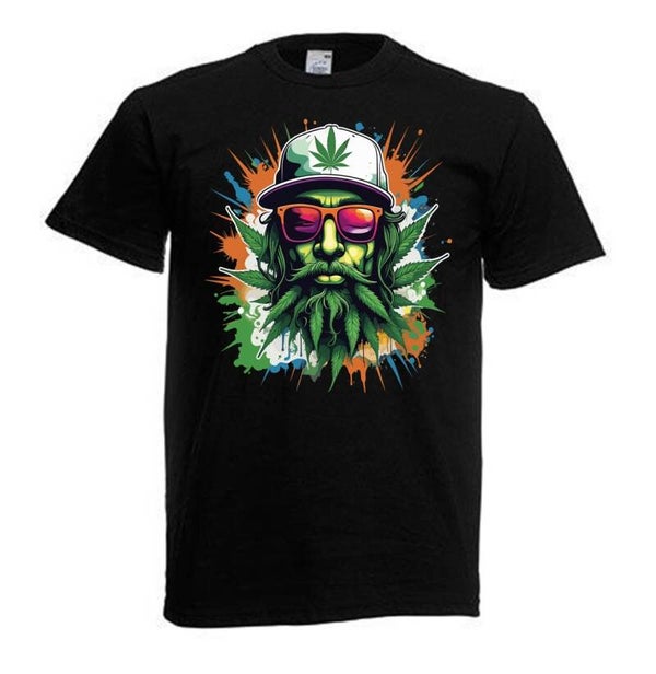 Tshirt Unisex mit Coolen Druck Weed Ganja Hanf Cannabis Psychedelic (Größe & Farbe auswählen) TSFBW778