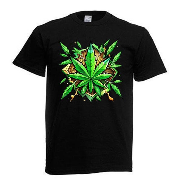 Tshirt Unisex mit Coolen Druck Weed Ganja Hanf Cannabis Psychedelic (Größe & Farbe auswählen) TSFBW779