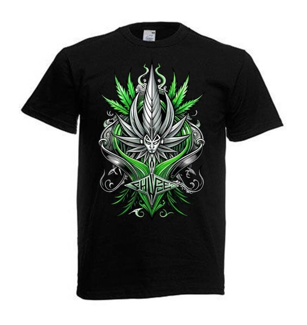Tshirt Unisex mit Coolen Druck Weed Ganja Hanf Cannabis Psychedelic (Größe & Farbe auswählen) TSFBW78