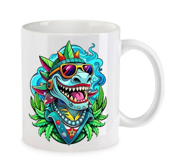 Tasse Weed Cannabis Psychodelic Weiß mit Druck (Siehe Foto) TFBW783