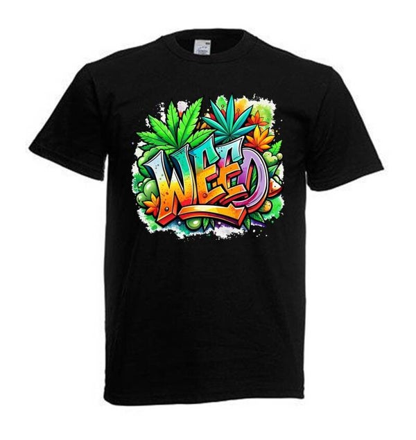 Tshirt Unisex mit Coolen Druck Weed Ganja Hanf Cannabis Psychedelic (Größe & Farbe auswählen) TSFBW784