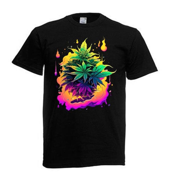 Tshirt Unisex mit Coolen Druck Weed Ganja Hanf Cannabis Psychedelic (Größe & Farbe auswählen) TSFBW785