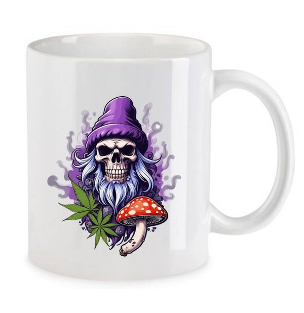 Tasse Weed Cannabis Psychodelic Weiß mit Druck (Siehe Foto) TFBW786