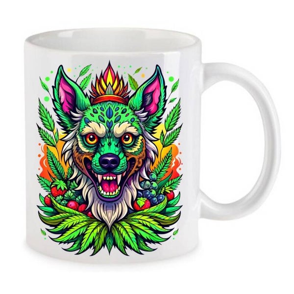 Tasse Weed Cannabis Psychodelic Weiß mit Druck (Siehe Foto) TFBW787