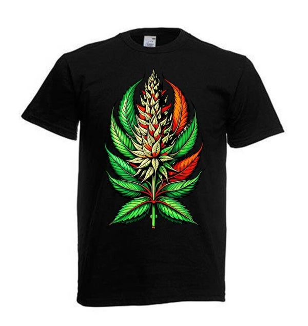 Tshirt Unisex mit Coolen Druck Weed Ganja Hanf Cannabis Psychedelic (Größe & Farbe auswählen) TSFBW788