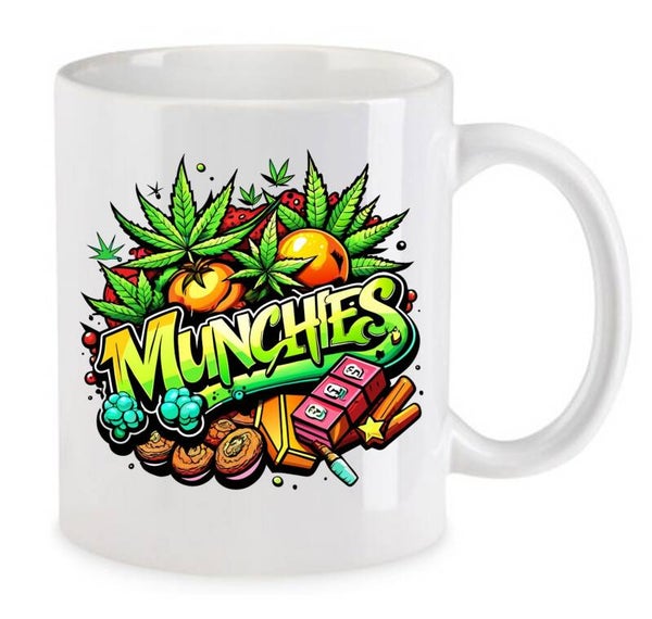 Tasse Weed Cannabis Psychodelic Weiß mit Druck (Siehe Foto) TFBW79