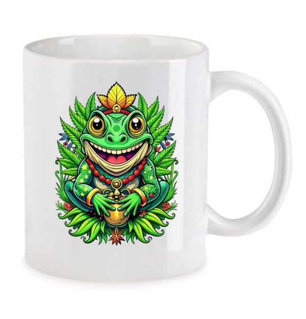 Tasse Weed Cannabis Psychodelic Weiß mit Druck (Siehe Foto) TFBW790