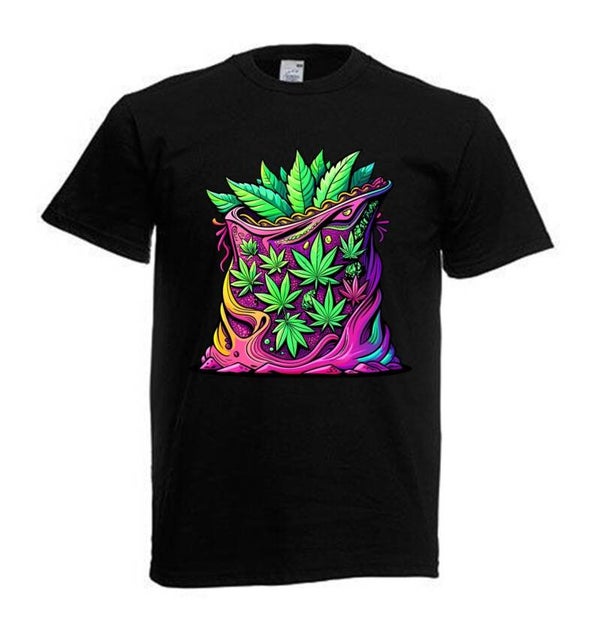 Tshirt Unisex mit Coolen Druck Weed Ganja Hanf Cannabis Psychedelic (Größe & Farbe auswählen) TSFBW791