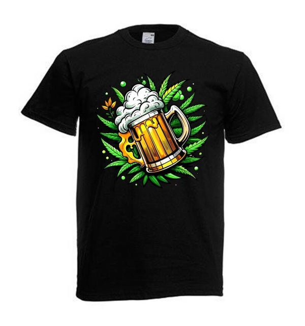 Tshirt Unisex mit Coolen Druck Weed Ganja Hanf Cannabis Psychedelic (Größe & Farbe auswählen) TSFBW793