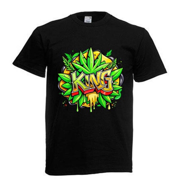 Tshirt Unisex mit Coolen Druck Weed Ganja Hanf Cannabis Psychedelic (Größe & Farbe auswählen) TSFBW794