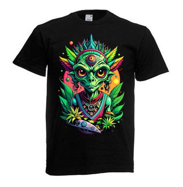 Tshirt Unisex mit Coolen Druck Weed Ganja Hanf Cannabis Psychedelic (Größe & Farbe auswählen) TSFBW795