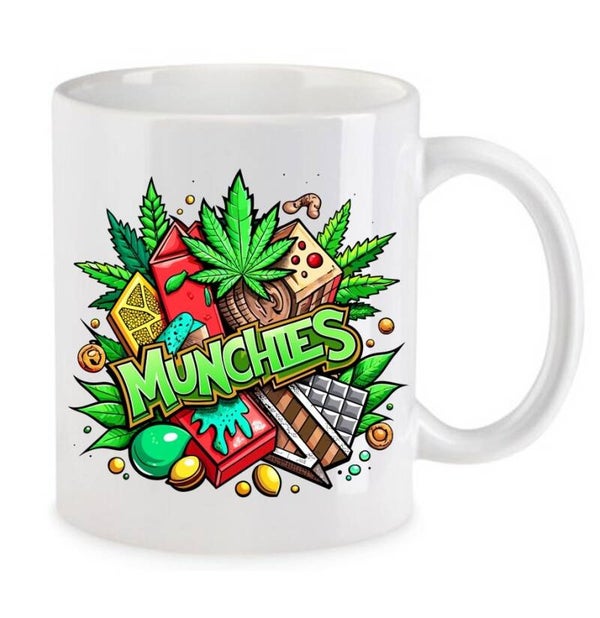 Tasse Weed Cannabis Psychodelic Weiß mit Druck (Siehe Foto) TFBW796
