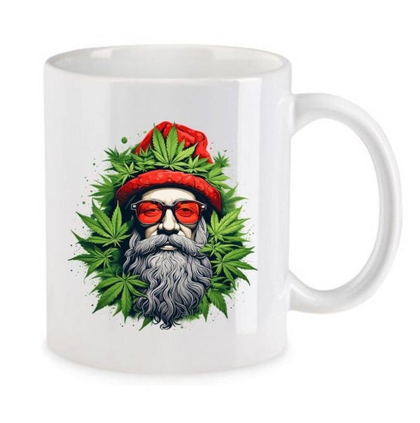 Tasse Weed Cannabis Psychodelic Weiß mit Druck (Siehe Foto) TFBW798