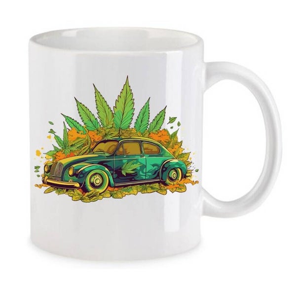 Tasse Weed Cannabis Psychodelic Weiß mit Druck (Siehe Foto) TFBW799