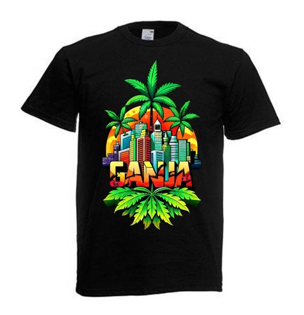 Tshirt Unisex mit Coolen Druck Weed Ganja Hanf Cannabis Psychedelic (Größe & Farbe auswählen) TSFBW800