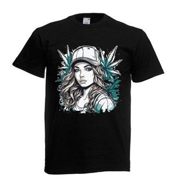 Tshirt Unisex mit Coolen Druck Weed Ganja Hanf Cannabis Psychedelic (Größe & Farbe auswählen) TSFBW801