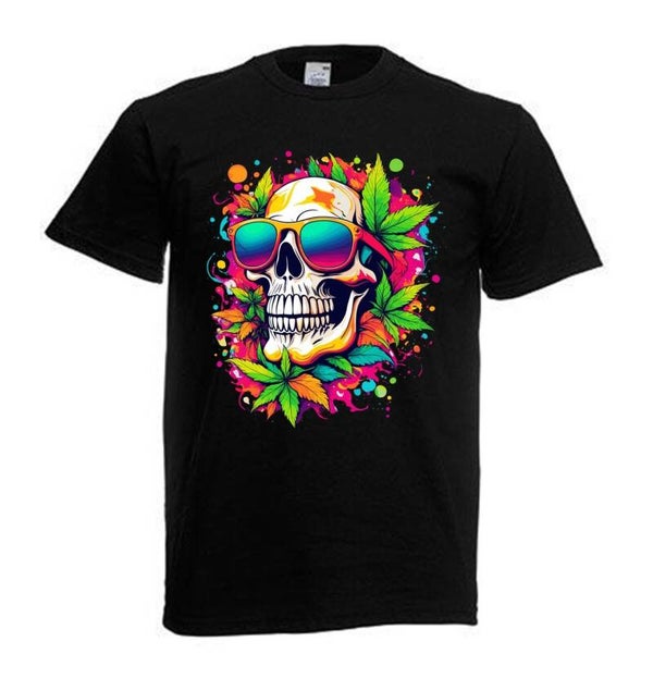 Tshirt Unisex mit Coolen Druck Weed Ganja Hanf Cannabis Psychedelic (Größe & Farbe auswählen) TSFBW809
