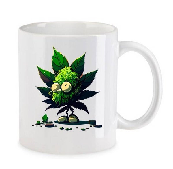 Tasse Weed Cannabis Psychodelic Weiß mit Druck (Siehe Foto) TFBW812
