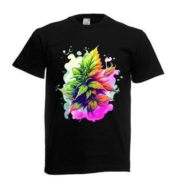 Tshirt Unisex mit Coolen Druck Weed Ganja Hanf Cannabis Psychedelic (Größe & Farbe auswählen) TSFBW813