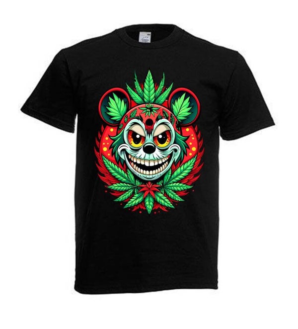 Tshirt Unisex mit Coolen Druck Weed Ganja Hanf Cannabis Psychedelic (Größe & Farbe auswählen) TSFBW814