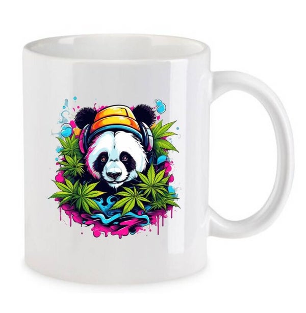 Tasse Weed Cannabis Psychodelic Weiß mit Druck (Siehe Foto) TFBW815