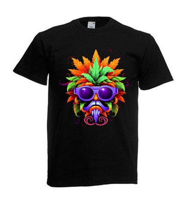 Tshirt Unisex mit Coolen Druck Weed Ganja Hanf Cannabis Psychedelic (Größe & Farbe auswählen) TSFBW817