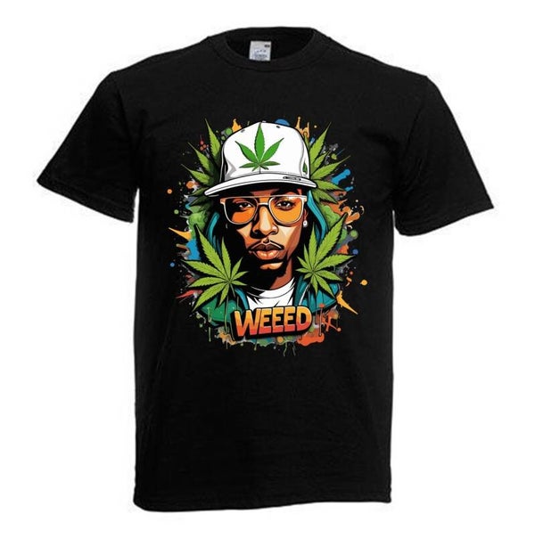 Tshirt Unisex mit Coolen Druck Weed Ganja Hanf Cannabis Psychedelic (Größe & Farbe auswählen) TSFBW818