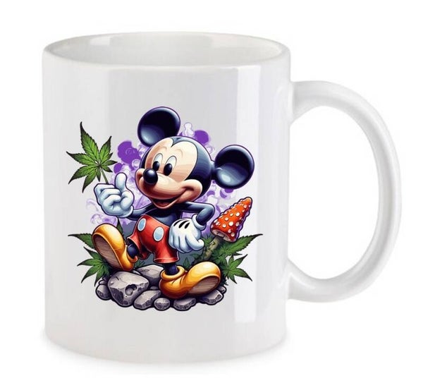 Tasse Weed Cannabis Psychodelic Weiß mit Druck (Siehe Foto) TFBW819