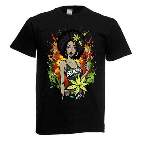 Tshirt Unisex mit Coolen Druck Weed Ganja Hanf Cannabis Psychedelic (Größe & Farbe auswählen) TSFBW82