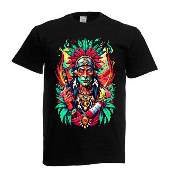 Tshirt Unisex mit Coolen Druck Weed Ganja Hanf Cannabis Psychedelic (Größe & Farbe auswählen) TSFBW820