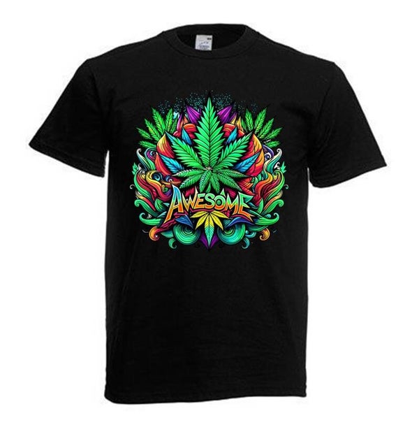 Tshirt Unisex mit Coolen Druck Weed Ganja Hanf Cannabis Psychedelic (Größe & Farbe auswählen) TSFBW828