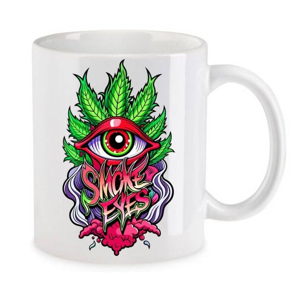 Tasse Weed Cannabis Psychodelic Weiß mit Druck (Siehe Foto) TFBW829