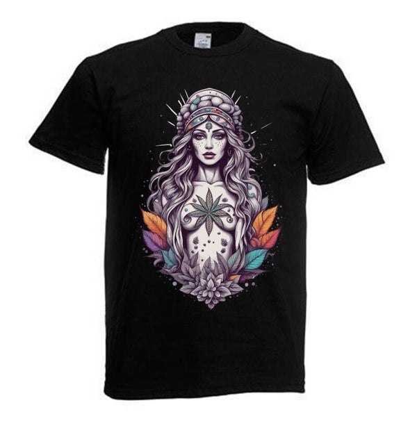 Tshirt Unisex mit Coolen Druck Weed Ganja Hanf Cannabis Psychedelic (Größe & Farbe auswählen) TSFBW83