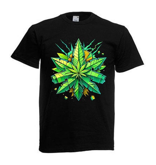 Tshirt Unisex mit Coolen Druck Weed Ganja Hanf Cannabis Psychedelic (Größe & Farbe auswählen) TSFBW830